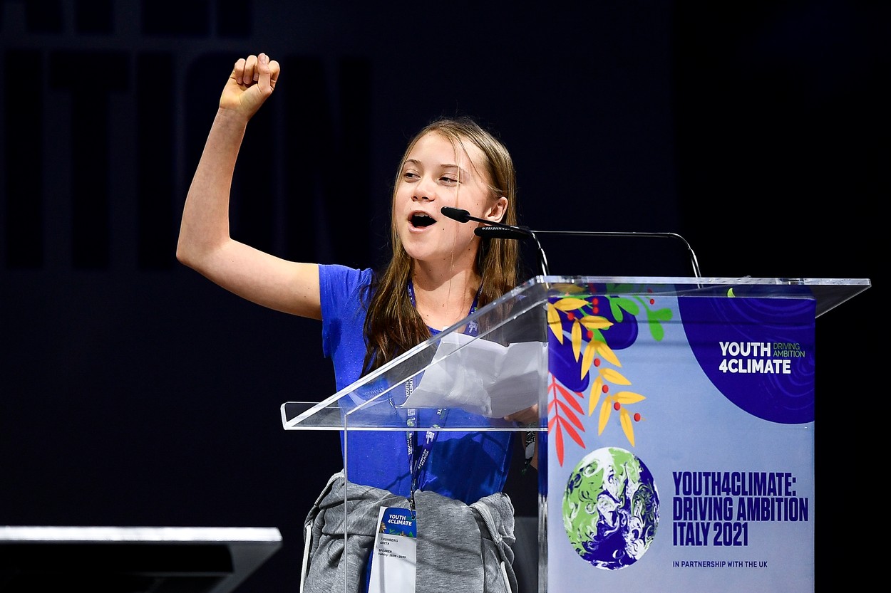 Greta Thunberg îi ironizează pe liderii lumii: „Să construim împreună. Bla bla bla. Economie verde. Bla bla bla. Emisii zero. Bla bla”