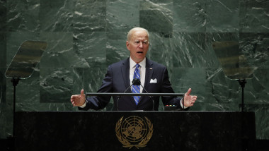 Președintele american Joe Biden, susținând discursul său în cadrul celei de-a 76-a Adunare Generală a Națiunilor Unite.