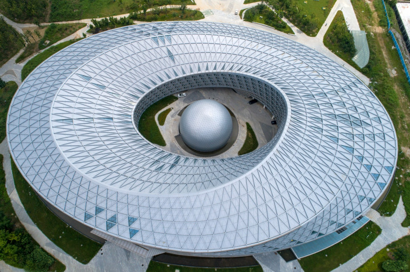 Aerial view of Sciences and Technology Museum in central China