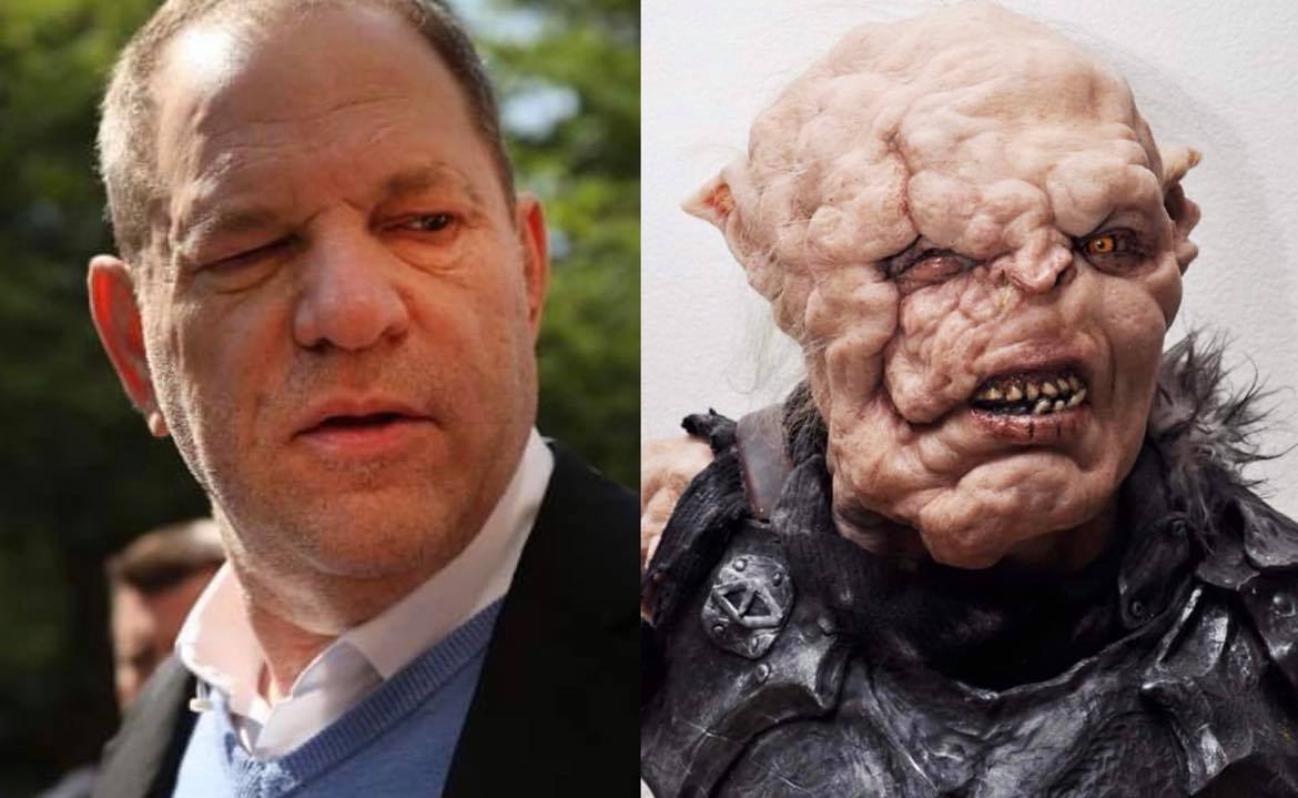 Un orc din „Stăpânul Inelelor” a fost creat după chipul lui Harvey Weinstein, producătorul condamnat pentru viol și agresiune sexuală
