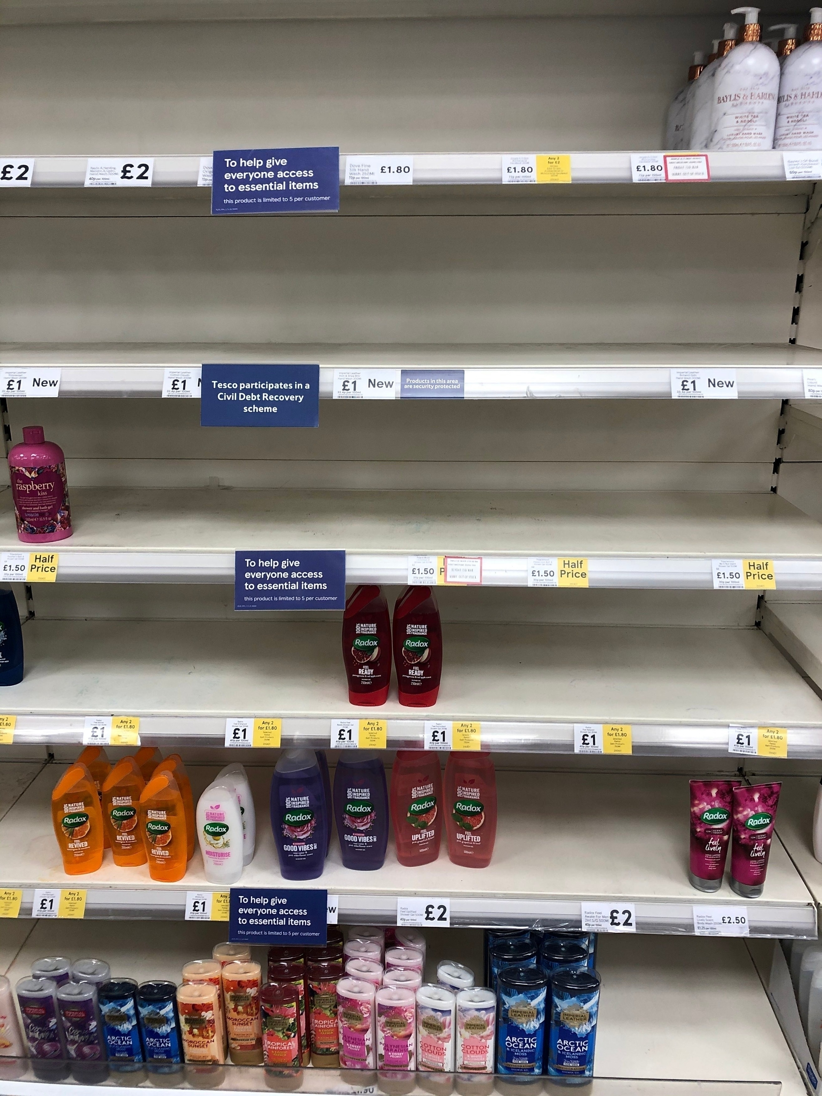 Shortage of stock in supermarkets in London