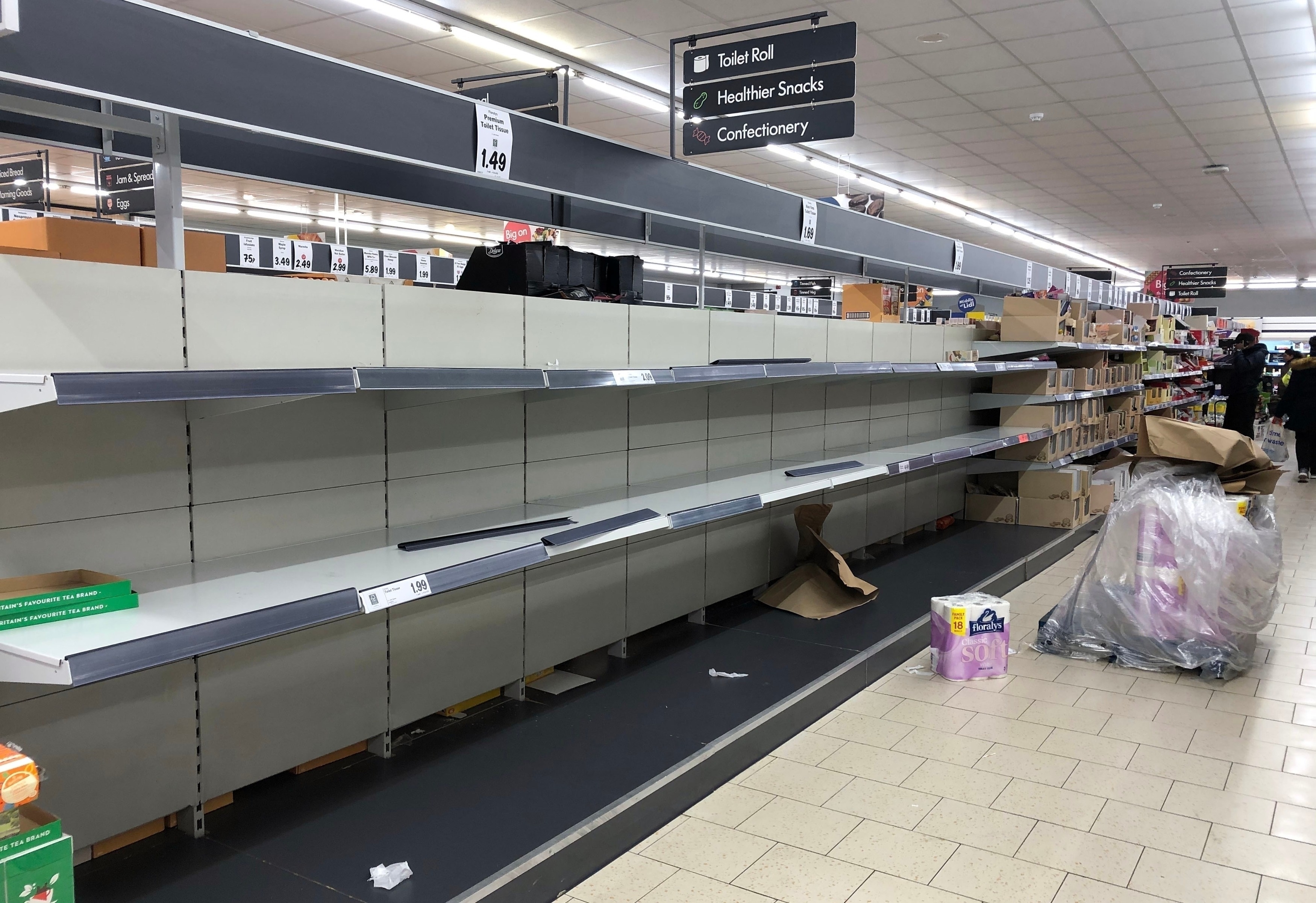 Shortage of food and cleaning products at Lidl in South London