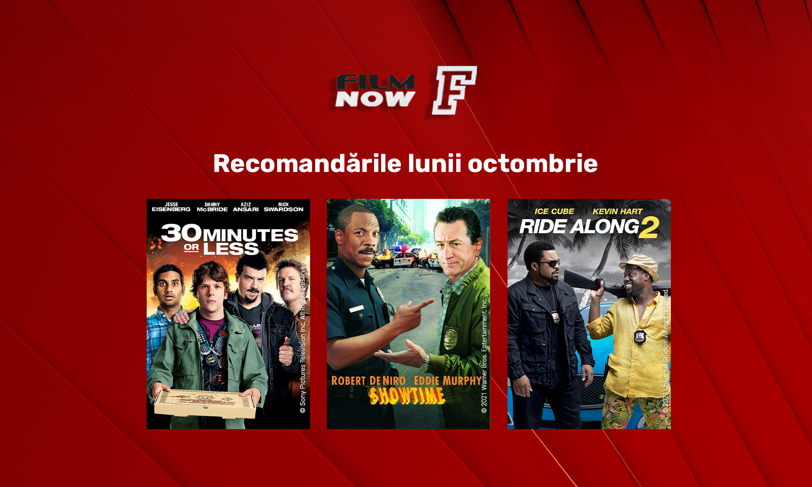 Comedie de zile mari în producțiile lunii octombrie la Film Now