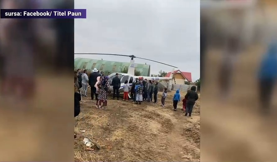 VIDEO. Primar naș, dus la nuntă cu elicopterul. „Nu vă e teamă că o să cadă astea acolo jos?”/ „Să fie ăsta norocul meu, Mițo!”