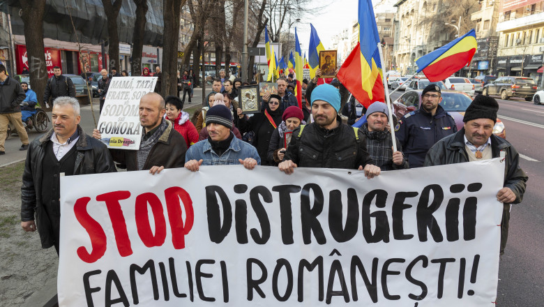 protest pentru familia tradițională