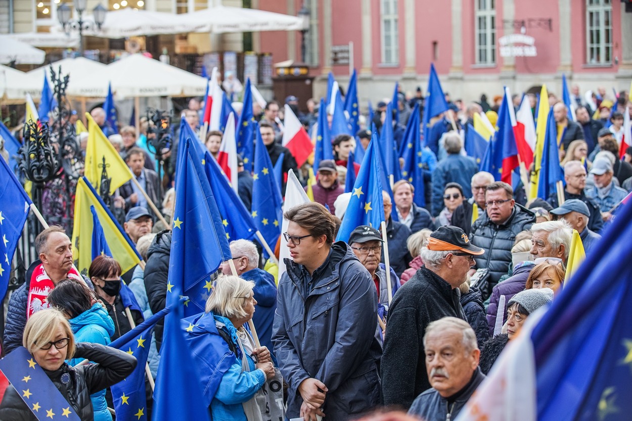 Protest Agains POLEXIT In Gdansk, Poland - 10 Oct 2021