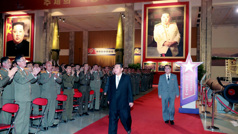Liderul Coreei de Nord, Kim Jong Un., la un eveniment