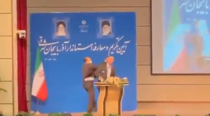 VIDEO Un guvernator din Iran a fost pălmuit în timpul unui discurs. Motivul atacului ar avea legătură cu vaccinarea anti-COVID