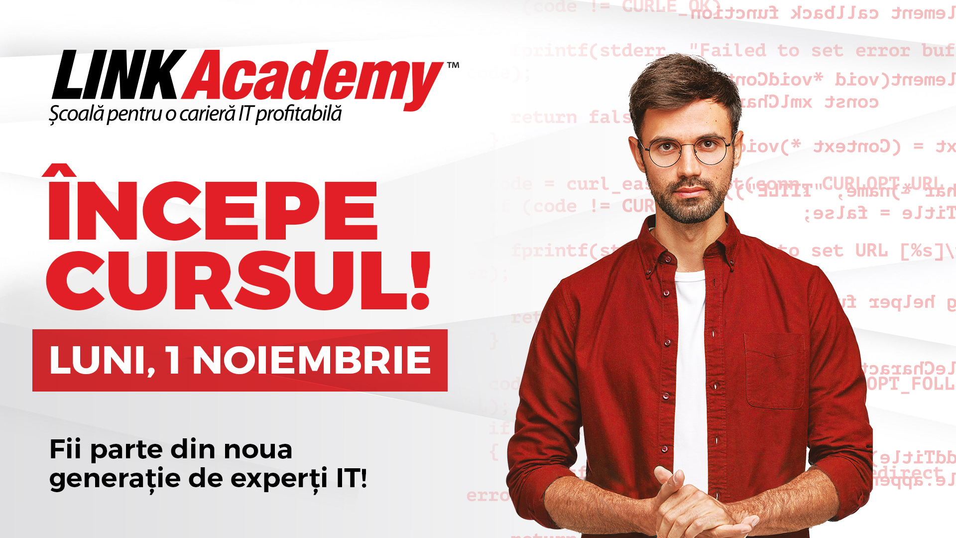 (P) Alăturați-vă acum noii generații de viitori experți IT. Începe cursul la LINK Academy