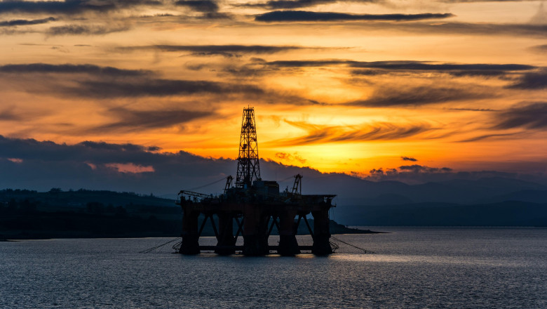 Oil Rigs in the Cromarty Firth, Ross Shire, Scotland, United Kingdom