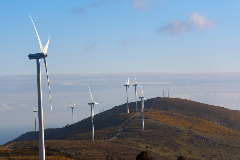 Wind farm, Pontevedra area, Galicia, Spain, Europe