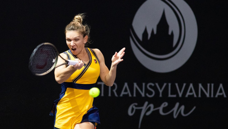 Simona Halep într-un meci de la Transylvania Open.