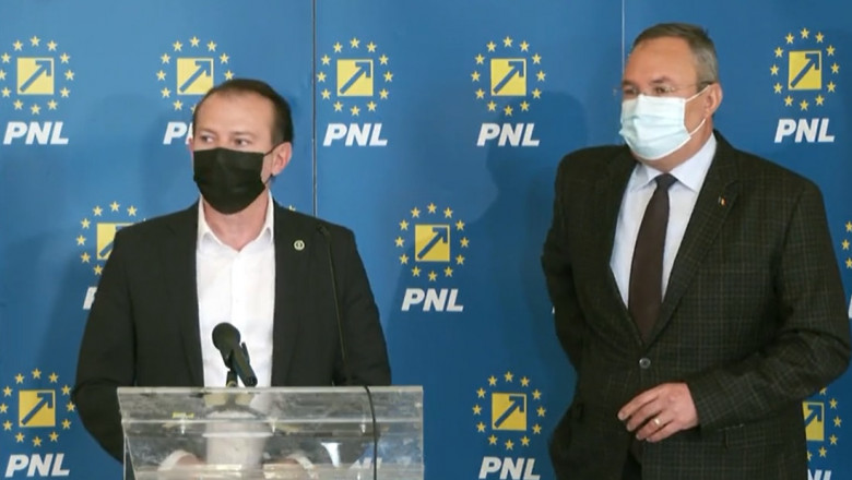 Președintele PNL, Florin Cîțu, și premierul desemnat Nicolae Ciuca.. Sursa: captură Faceb