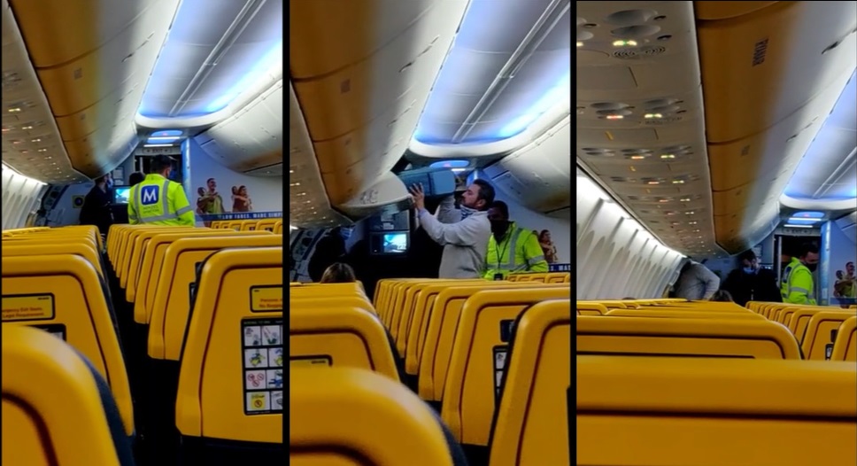 Bărbat dat jos din avion la Cluj, pentru că a refuzat să poarte mască. Pasagerii au aplaudat