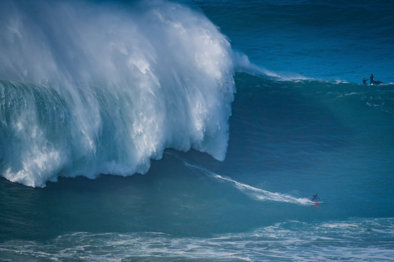 Big wave Surfing in Nazare, Portugal - 29 Oct 2020