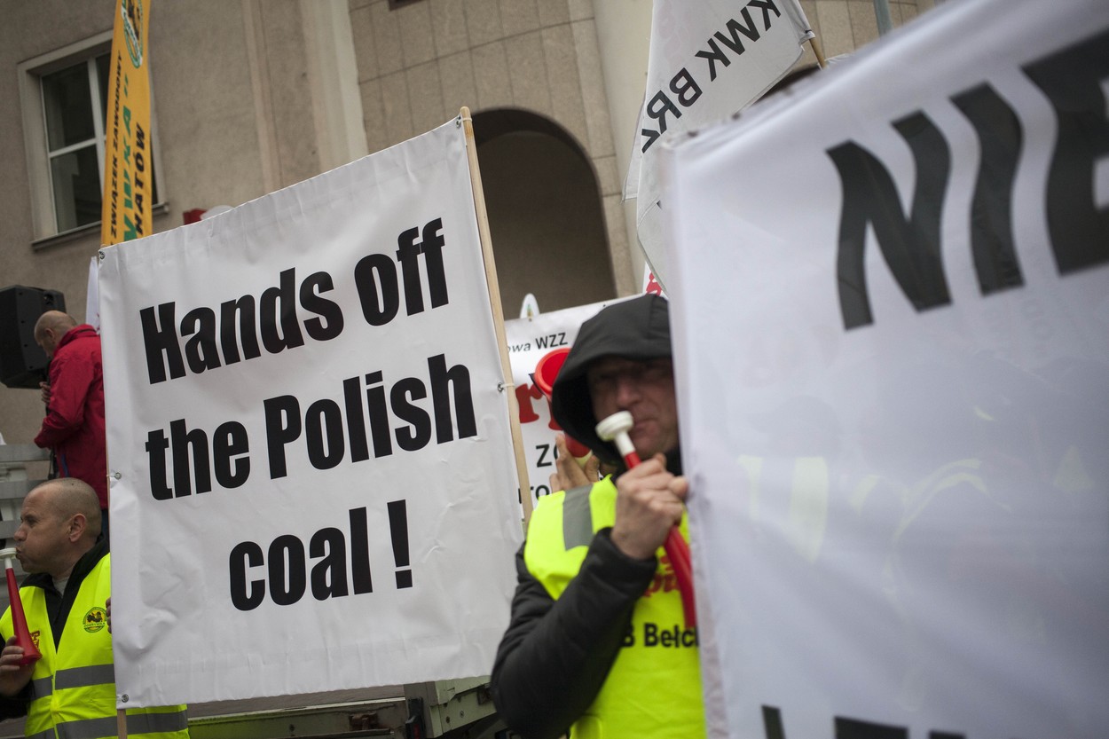 Minerii polonezi au protestat față de închiderea minelor de cărbune