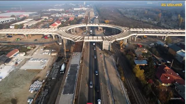 VIDEO. Cum arată forma finală a pasajului Domnești, care va fluidiza traficul în cea mai aglomerată intersecţie de pe Centura Capitalei