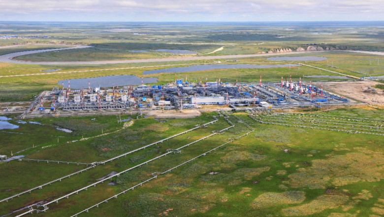 Câmpul de extracție de gaze naturale din peninsula Yamal, Rusia