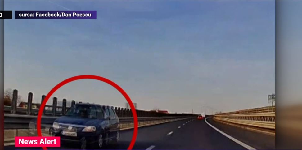 Șofer filmat în timp ce conducea pe contrasens, pe Autostrada A1. Ce le-a spus polițiștilor