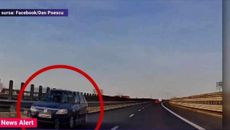 Șofer filmat în timp ce conducea pe contrasens, pe Autostrada A1.