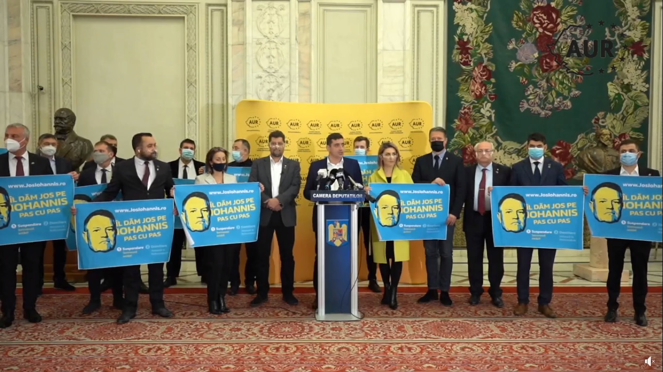 George Simion: AUR strânge semnături pentru suspendarea lui Iohannis. Parlamentari PNL au semnat deja