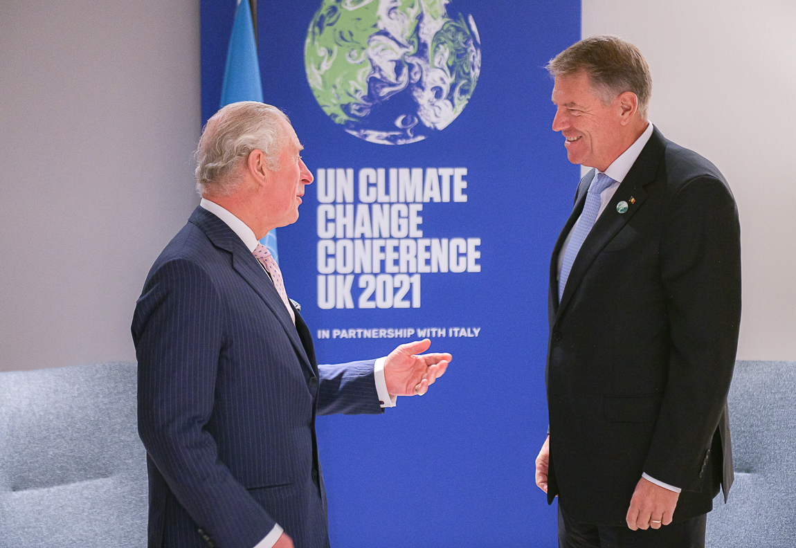 Klaus Iohannis a discutat cu Prințul Charles la summit-ul COP26 despre schimbările climatice