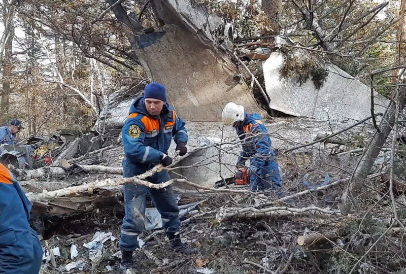 Crash site of Antonov An-26 aircraft in Russian Far East