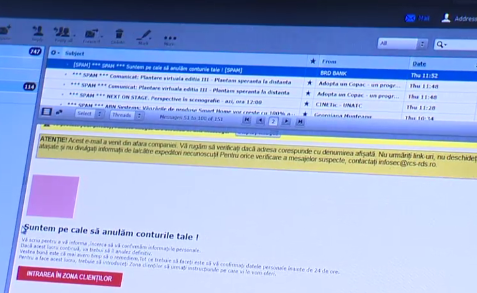 Români păcăliți cu mailuri frauduloase. Numărul persoanelor înșelate de infractorii cibernetici este în creștere