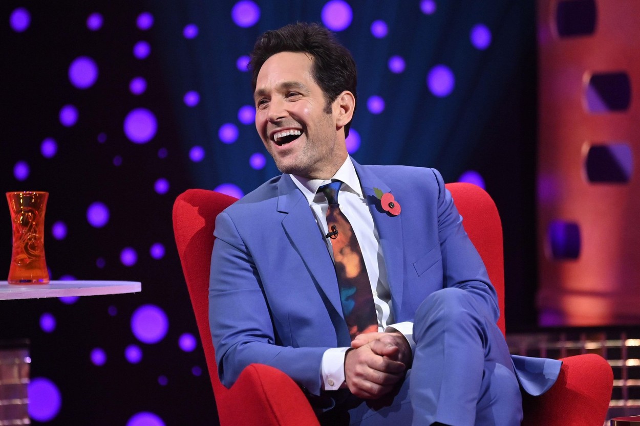 EDITORIAL USE ONLY Paul Rudd during the filming for the Graham Norton Show at BBC Studioworks 6 Television Centre, Wood Lane, London, to be aired on BBC One on Friday evening.