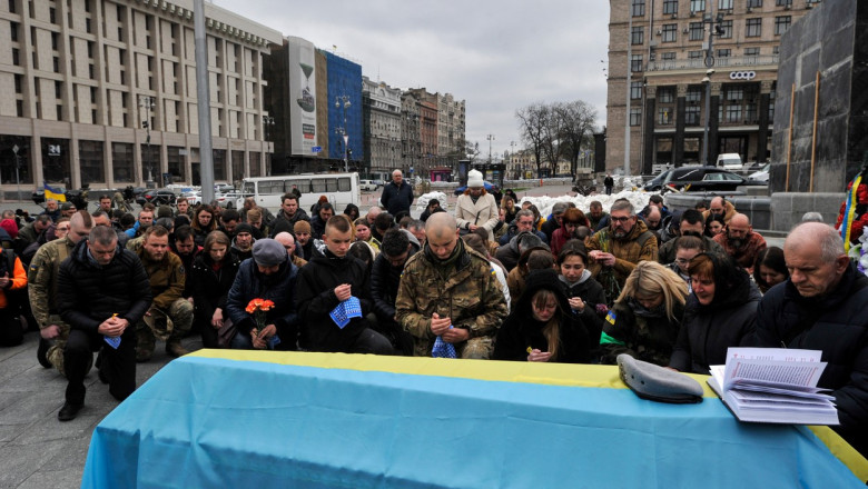Vladimir Karas funeral ceremony in Kyiv, Ukraine - 20 Apr 2022