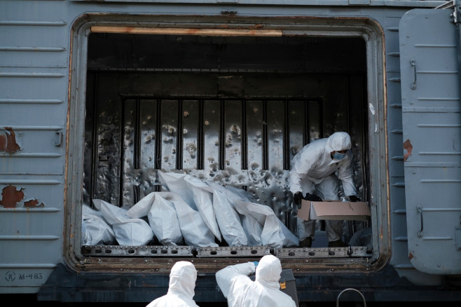 Ukraine Crisis / train as morgue