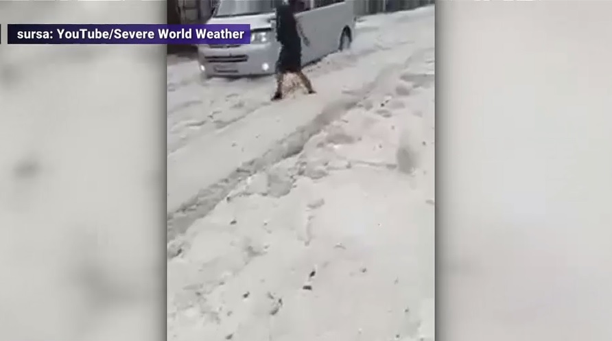 VIDEO. Strat de grindină de 20 de centimetri în Bulgaria
