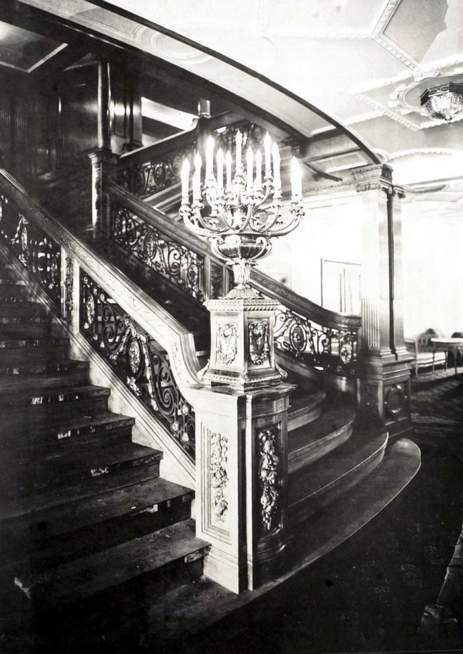 SECTION OF THE GRAND STAIRCASE RECOVERED, BY CANDADIAN SEAMAN, JAMES ADAMS, FROM THE TITANIC
