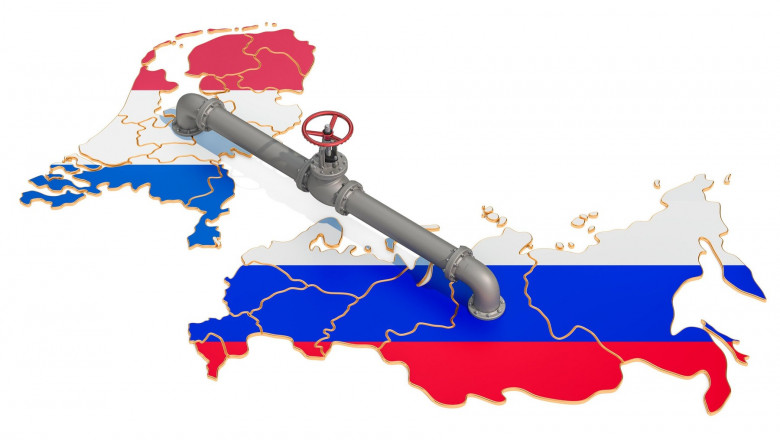 Ilustrație gazoduct care conectează Rusia și Țările de Jos