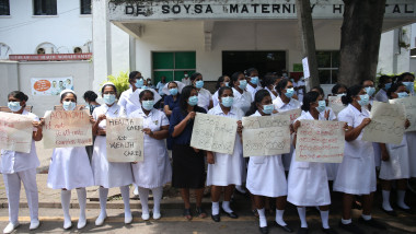 medici protesteaza in sri lanka