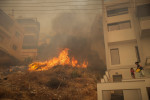 Wildfire In The Suburb Of Voula South Of Athens, Greece