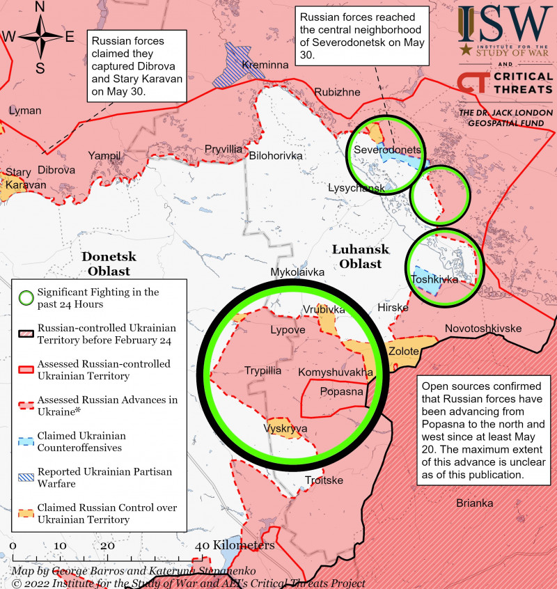 Severodonetsk Battle Map Draft June 5,2022