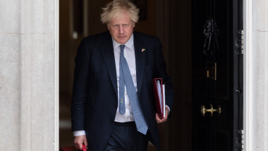 Boris Johnson Leaves Downing Street to Lead Tributes to the Queen in Parliament, London, UK - 26 May 2022