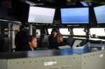 190311-N-DA737-0005 PACIFIC OCEAN (Mar 11, 2019) Sailors stand watch on the bridge aboard the guided-missile destroyer USS Zumwalt (DDG 1000). Zumwalt is conducting routine operations in the eastern Pacific. (U.S. Navy photo by Mass Communications Special
