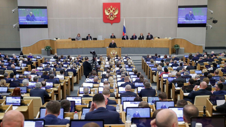 Ședință în Duma de stat din Rusia.