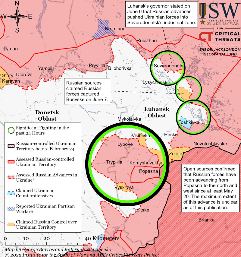 Severodonetsk Battle Map Draft June 7,2022