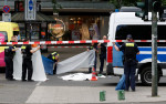 forțe de intervenție in urma unui incident pe stradă, la berlin