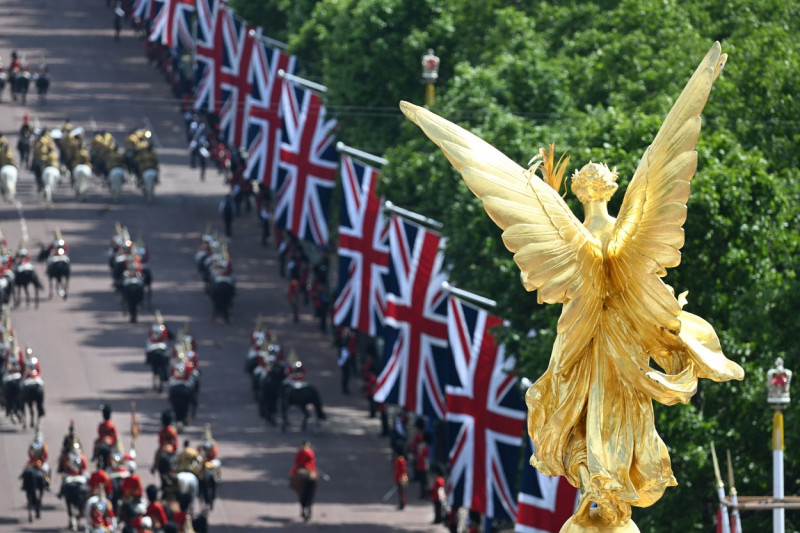 Trooping the Colour Parade in celebration of Britain's Queen Elizabeth's Platinum Jubilee, in London