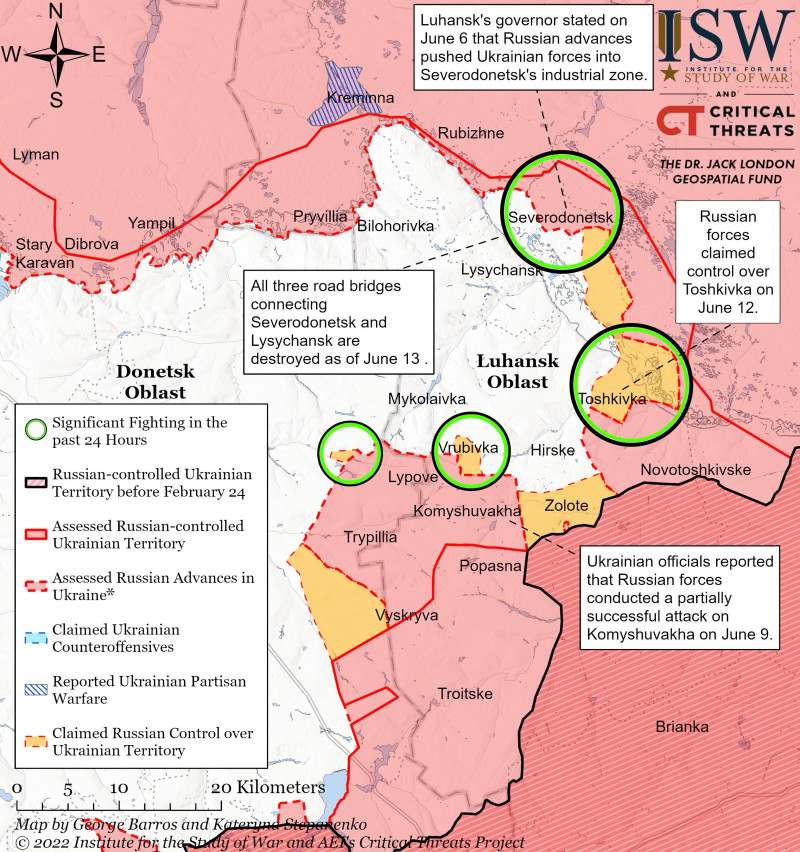 Severodonetsk Battle Map Draft June 13,2022