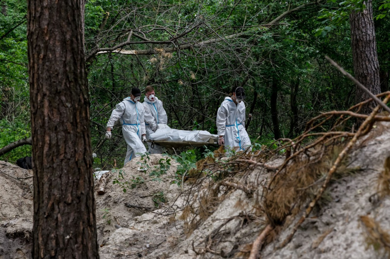 Excavation Of Mass Grave Near Bucha, Ukraine - 13 Jun 2022