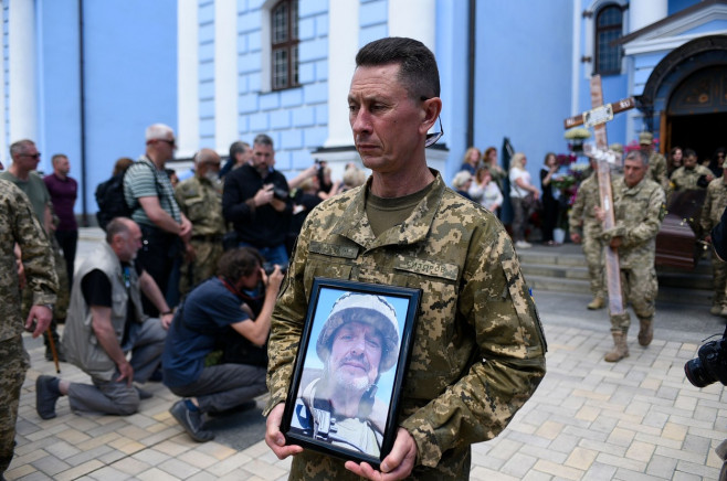 Funeral ceremony for Ukrainian soldier Volodymyr Prymachenko in Kyiv, Ukraine - 14 Jun 2022