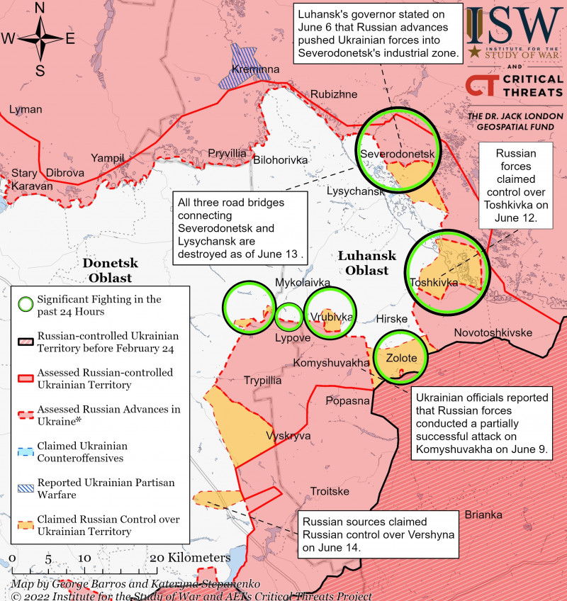 Severodonetsk Battle Map Draft June 15,2022