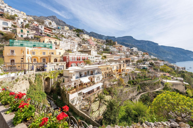 Positano, Italy; April 17, 2022 - A view of Positano, Italy