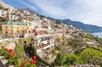 Positano, Italy; April 17, 2022 - A view of Positano, Italy