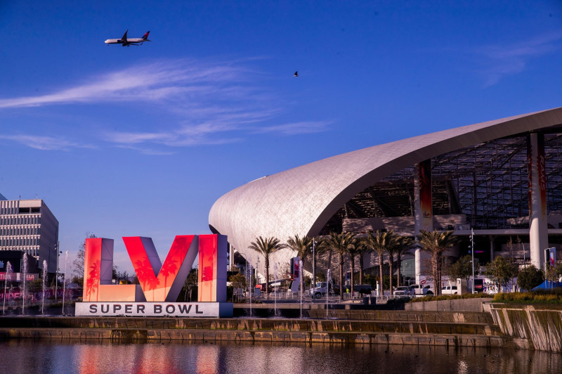 Super Bowl preparations at SoFi Stadium, Sofi Stadium, Los Angeles, California, United States - 09 Feb 2022